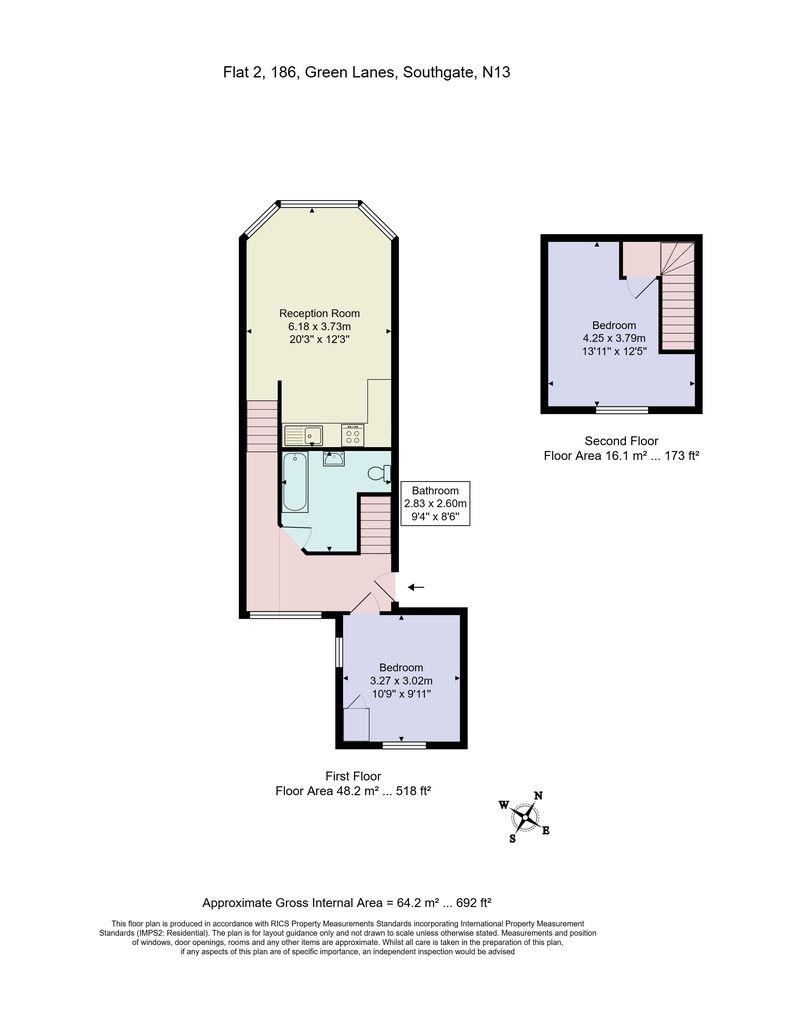 2-bedroom to rent in Palmers Green N13
